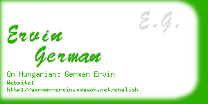 ervin german business card